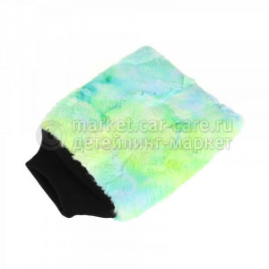Рукавица для мойки кузова плюшевая особомягкая, Зеленая PURESTAR Color-pop wash mitt, 20x25cm