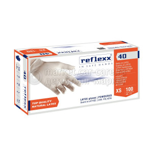 Reflexx Одноразовые перчатки латексные 24 см. Reflexx R40-XL. 5,4 гр. Толщина 0,09 мм.