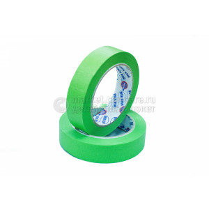 Маскирующая лента (малярный скотч) Eurocel 80°С-30 мин зеленая, 25 мм 