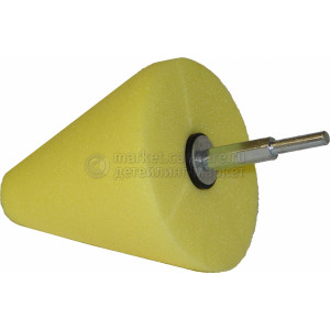 Конусная насадка LakeCountry для полировки средней жесткости желтая, d102mm