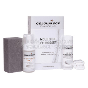 Набор для очистки и защиты кожи автомобиля COLOURLOCK Neuleder Pflegeset mit Leder Versiegelung Leather Shield 