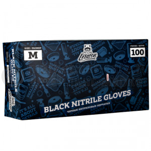 Перчатки нитриловые, черные LERATON, M 100шт