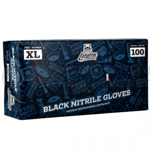 Перчатки нитриловые, черные LERATON, XL 100шт