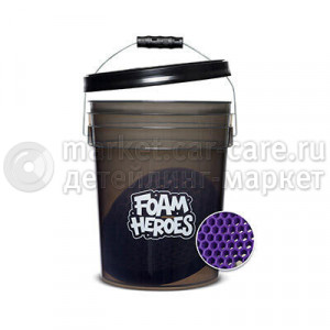 Foam Heroes ведро с сепаратором и крышкой для детейлинг мойки 20 л Detailing Bucket 