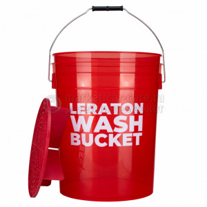 Прозрачное ведро для мойки автомобилей с сепаратором (красное) 20 л CARWASH LERATON DETAILING BUCKET WBR